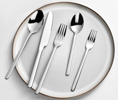 Silverware Set for 12 - 60 Pcs 18/10 Stainless Steel Flatware Cutlery, Variation of Silver