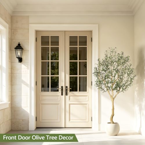 6ft Faux Olive Tree with UV-Resistant Leaves for Indoor Outdoor Decor - Realistic & Durable