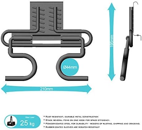 Ultrawall Heavy Duty Double Handle S Hooks - Steel Tool Storage Organizer for Home & Garden | 2-Pack