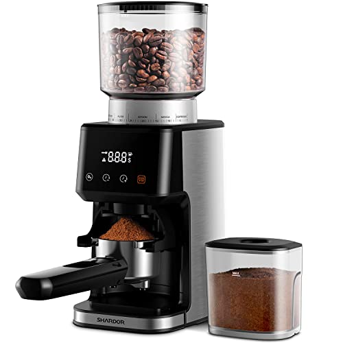 Medium SHARDOR Conical Burr Espresso Coffee Grinder with Timer & Adjustable Settings