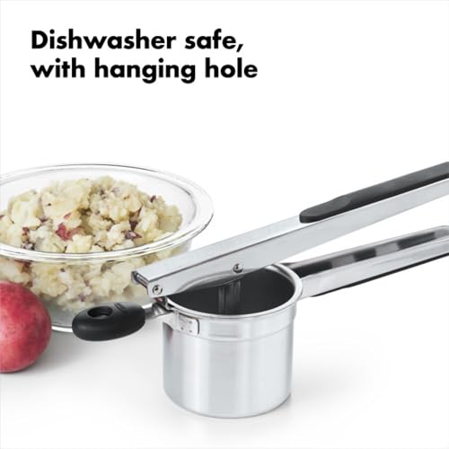 Stainless Steel Potato Ricer - Non-Adjustable Silver Handheld Masher