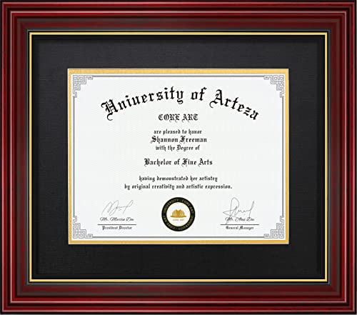 CORE ART 15x18 Diploma Frame Cherry Red with Black Mat - For 11x14
