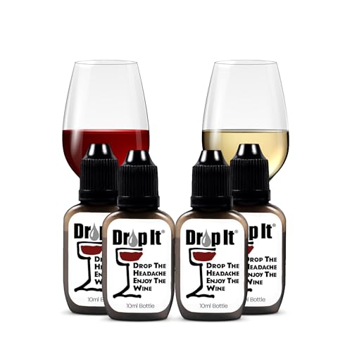 Drop It Wine Drops - Original Sulfite & Tannin Reducer, 4 Pack, 10 mL - USA Made