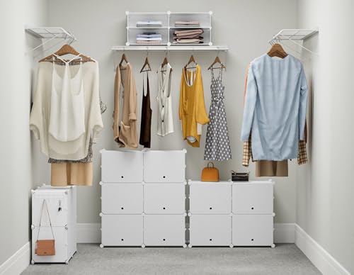 White 24-Pair Modular Shoe Rack Organizer - 6 Tier Closet Storage