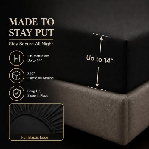 CozyLux Queen Comforter Set Black - 7-Piece Bed in a Bag, All-Season Microfiber