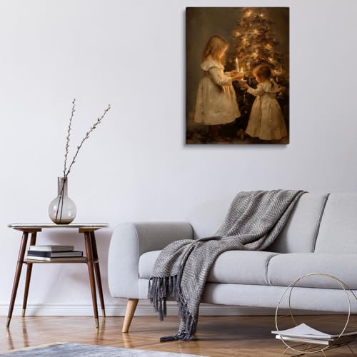 Unframed Christmas Tree Canvas Wall Art 12x16 Holiday Winter Decor