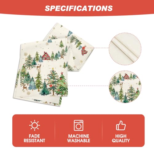Artoid Mode Xmas Tree Table Runner 13x108 Inch Green Holiday Decor
