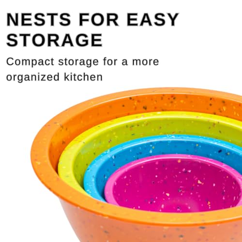 Confetti Melamine Nesting Mixing Bowls Set - Colorful Vibrant - Fesitive Color