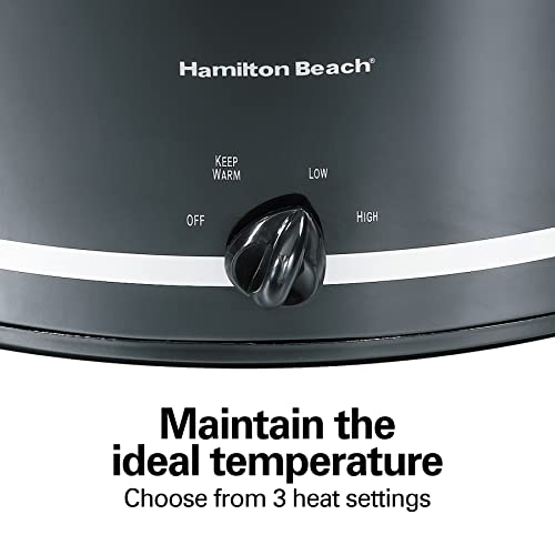 Hamilton Beach 8 Quart Slow Cooker with Lid Rest & Dishwasher-Safe Crock, Black