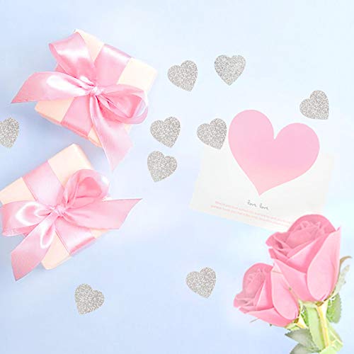 Heart Confetti Glittery Sliver Love | Valentine's Day Wedding Anniversary Engagement Bachelorette Party Festival Decoration Supplies | Eco-friendly PVC | 45g 1.6OZ 450Pcs