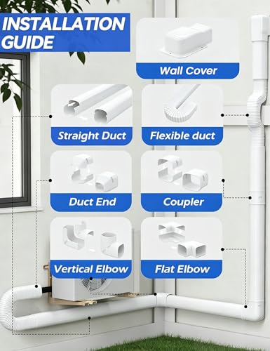 White 4-Inch x 17Ft Mini Split Line Set Cover Kit - Easy Install PVC Shield