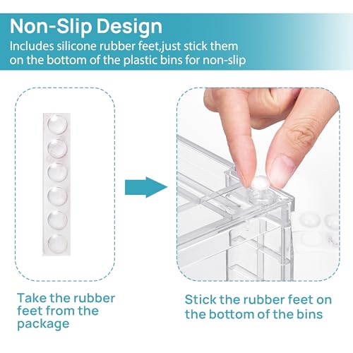 Vtopmart Stackable Storage Drawers Set - 2 Medium + 2 Small Acrylic Kitchen Organizers