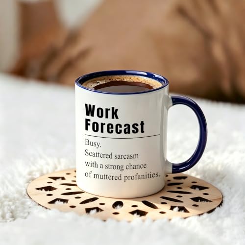 JUUNMAOO Blue Bosses Day Mug - Funny Work Forecast Coffee Cup, 11oz