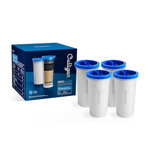 Culligan ZeroWater Replacement Water Filter 4-Pack - Removes PFAS, Lead, Chlorine