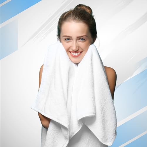 Infinitee Xclusives White Bath Towels 4-Pack - 100% Ring-Spun Cotton, Luxurious & Absorbent