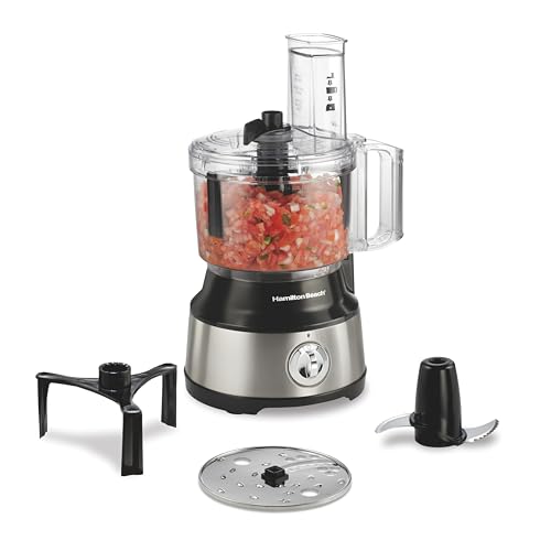 Hamilton Beach Food Processor & Vegetable Chopper with Bowl Scraper - Black & Stainless, 10 Cups