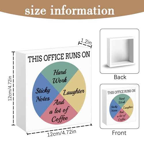 Funny Desk Decor Box – Humorous Office Quote Wood Gift for Work