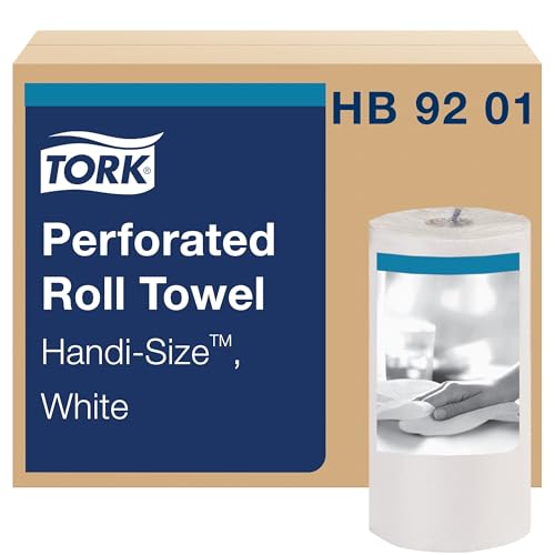 Small Perforated Paper Towel Roll - 30 Pack, 120 Sheets, Compostable, White