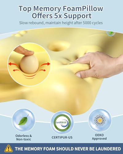 Beslovo Grey Cervical Pillow for Neck Pain Relief - Ergonomic Memory Foam Support for Side, Back & Stomach Sleepers