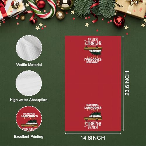 Christmas Kitchen Towels 14x23 Set of 2 - Holiday Decor, Absorbent Dish Wipes