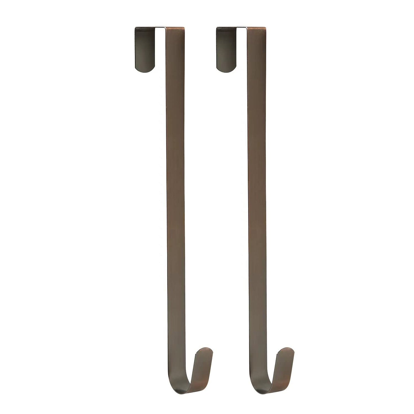 Sattiyrch 15" Wreath Hanger for Front Door,Sturdy Steel Wreath Door Hanger,Over The Door Hanger Hook (Brushed Copper, 2)