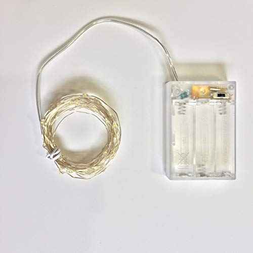 Luna gift Pack 2 Indoor Mini Starry String Lights, Battery-Operated Fairy Lights with Timer for Christmas Party Bedroom Decoration,50Count LEDs,18FT Silver Wire (Warm White)