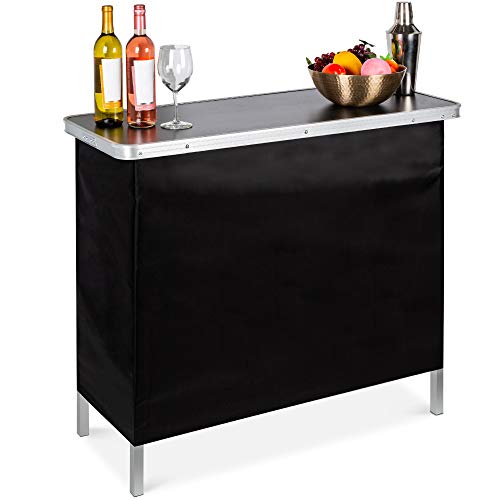 Portable Pop-Up Bar Table with Carrying Case for Indoor Outdoor Parties