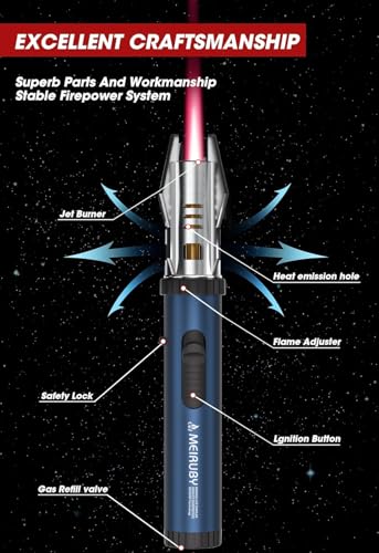 MEIRUBY Blue Lightsaber Torch Lighter - Windproof Flame Safety Gift for Men Dad
