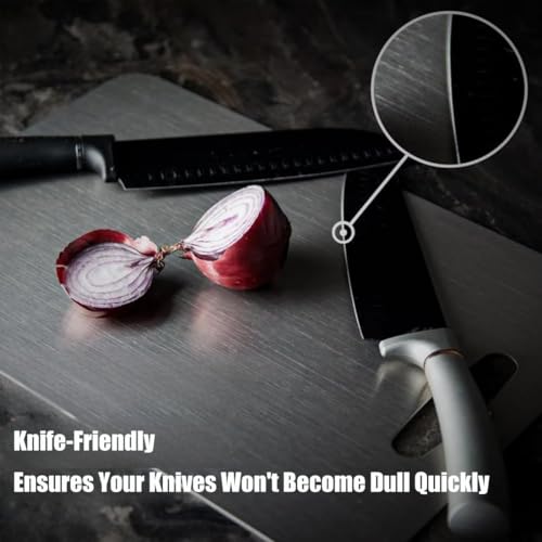 14-Inch x 10-Inch Pure Titanium Cutting Board Double Sided Non-Toxic Kitchen Utensil