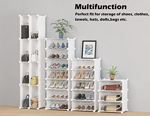 HOMIDEC Transparent 10-Tier Shoe Storage Rack with Dustproof Cover