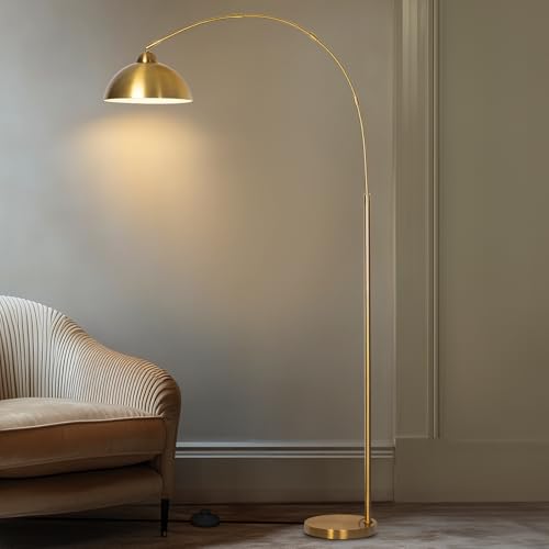 Floor Lamp with 3 Light Modes - Adjustable Dimmable Standing Lamp in Gold