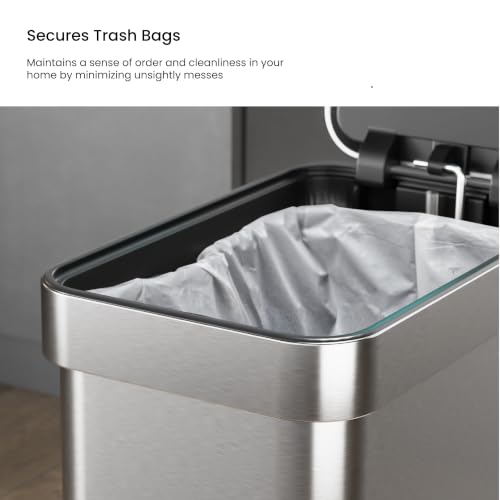 Home Zone Living 3 Gallon Slim Trash Can with Odor Control - Solid / CleanAura