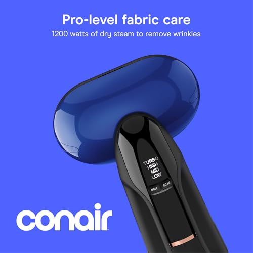 Conair 2-in-1 Handheld Garment Steamer and Iron - Turbo ExtremeSteam 1875W, One Size, Black/Blue