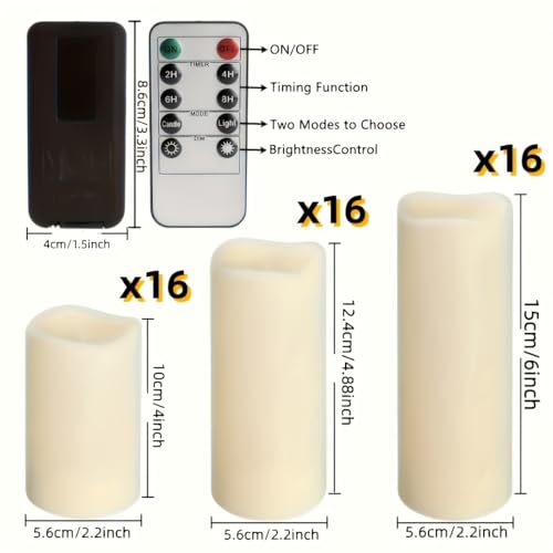 48 Pack Flameless Candles with Remote & Timer - Waterproof Battery Operated Home Decor