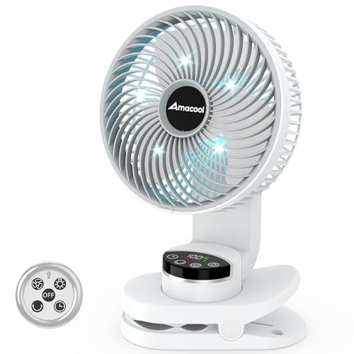 Camping Fan with Light and 20000mAh Battery - White, 112Hrs Run Time