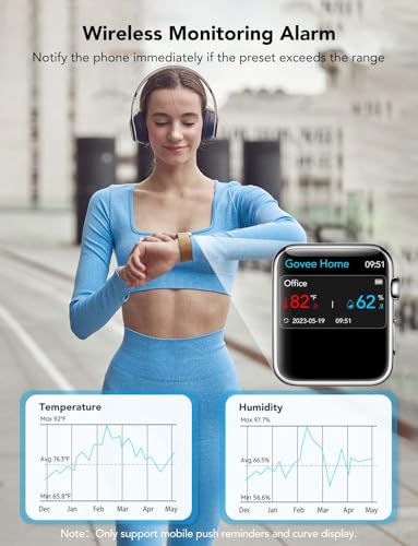 Govee WiFi Thermometer Hygrometer 3-Pack with Electronic Ink Display, Accurate & Remote Monitoring