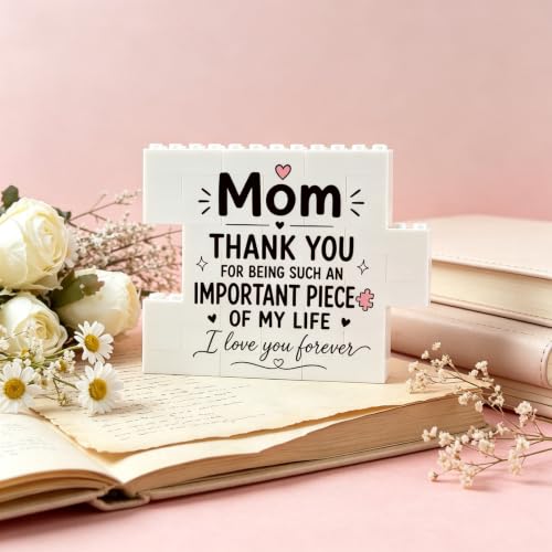 Mom Gifts from Daughter or Son - Heartfelt Puzzle Block Plaque for Mom