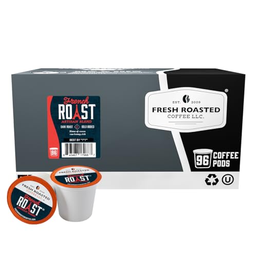 French Roast Dark Coffee Pods — 96 Count, Kosher, Compatible with Keurig