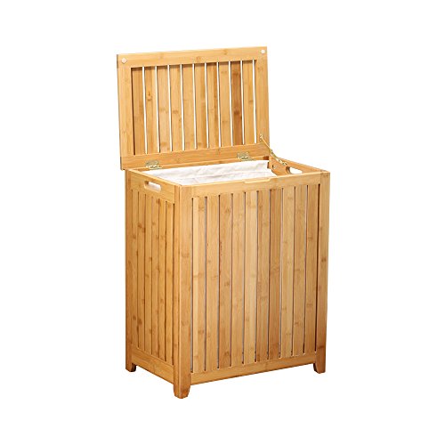Laundry Hamper - Oceanstar Spa-Style Bamboo Laundry Storage with Canvas Liner - Variation of THIS listing