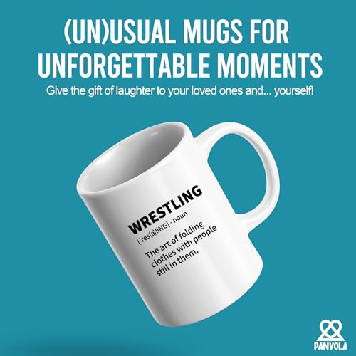 Panvola Wrestling Mug 11oz White - Funny Sport Gift for Wrestling Fans