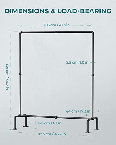 OROPY Heavy Duty Industrial Pipe Clothes Rack - Freestanding Wardrobe, Variation 1
