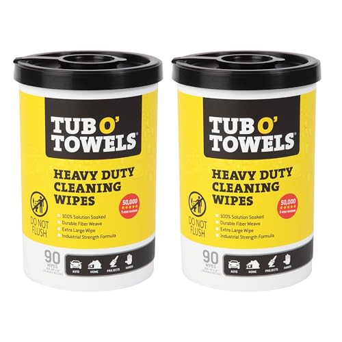 Tub O' Towels Heavy-Duty Multi-Surface Cleaning Wipes 2-Pack, 180 Count