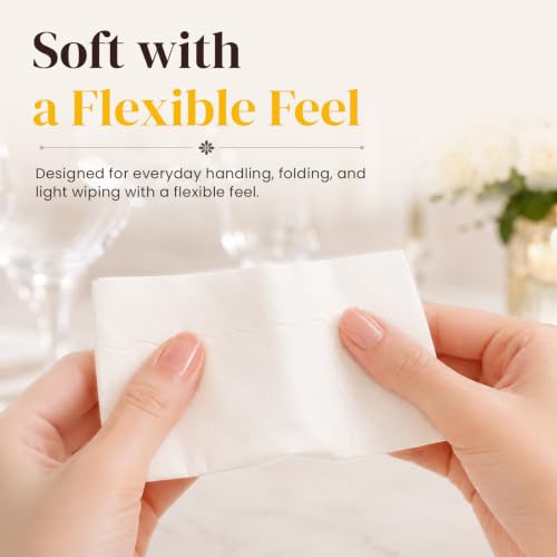 12 Packs of 100 White 2-Ply Cocktail Napkins 4.5 x 4.5 Inch Disposable Party & Wedding Napkins