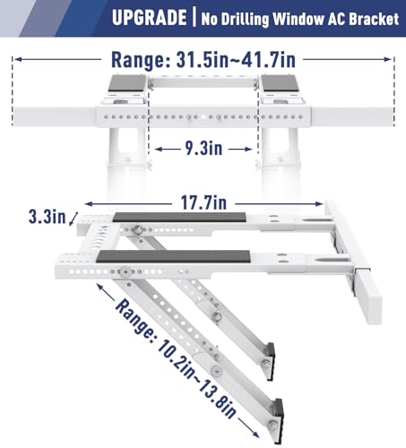 Heavy Duty Window AC Support Bracket No Drilling Up to 300lbs - Adjustable, Easy Install