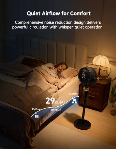DREAME Pedestal Air Circulator Fan FC15 for Bedroom, Black