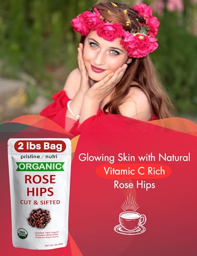 Organic Rosehip Shells - 2lb Bulk Pack with Variation Rosehip Shells / 32 Ounce