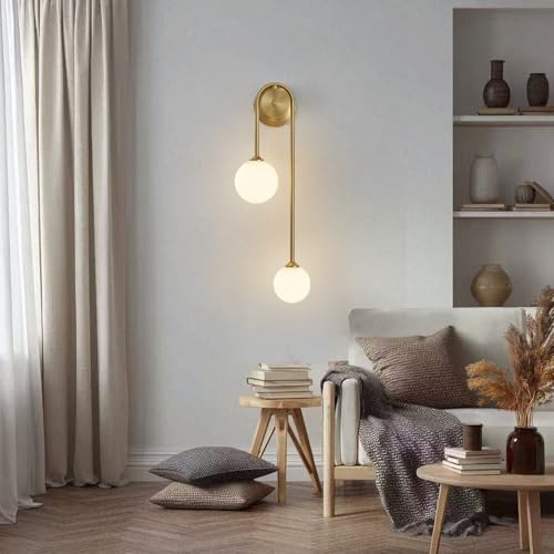 Mid-Century Modern Wall Sconce Set of 1 - Gold Indoor Wall Light Fixture