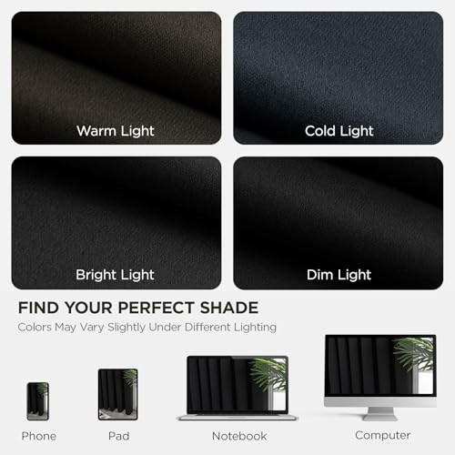 Joydeco Blackout Curtains for Bedroom & Living Room - 52W x 108L, Pack of 2, Black Variation