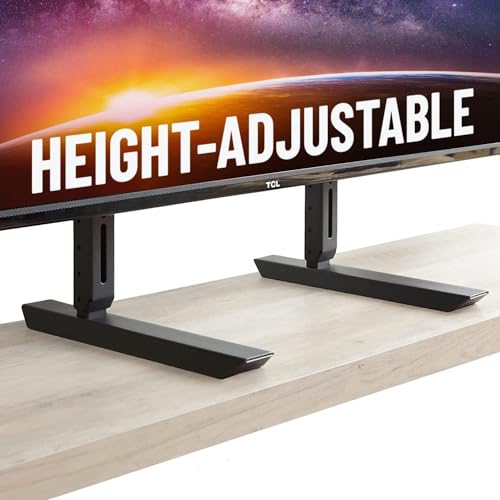 Universal TV Stand for 49-77 Inch Flat Screen TVs Up to 100 lbs Adjustable Height