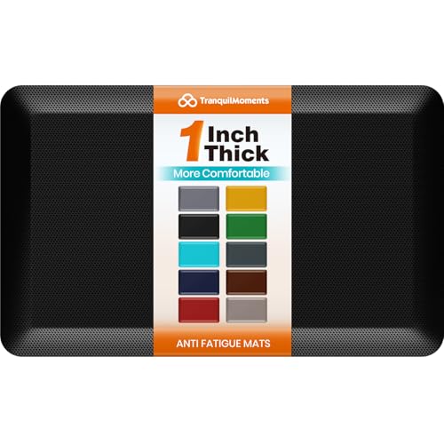Black 1-Inch Thick Anti-Fatigue Mat for Kitchen & Standing Desk - 20x32 Inches - Variation of THIS listing